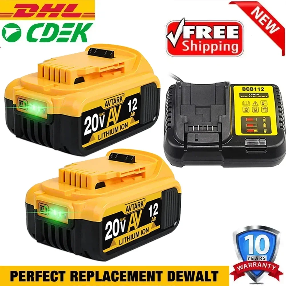 For DeWalt 20V 20 Volt Max 8.0AH Lithium Battery DCB206-2 DCB205-2  DCB205 DCB201 DCB203