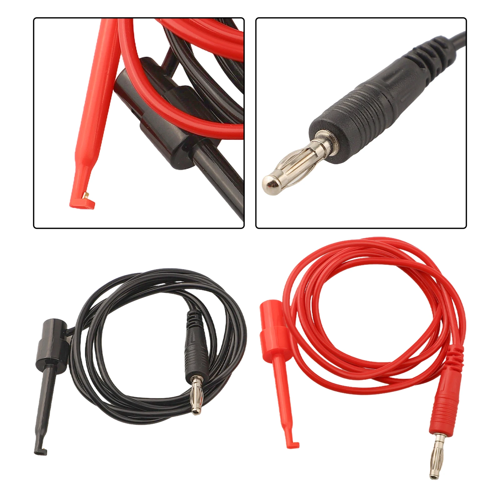 2PC Set of Banana Connector Test Hook Clips for Multimeter Testing Reliable Copper Wires and Secure Connection at 500V/5A