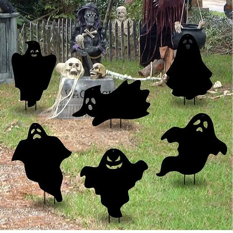 Halloween Black Cat Yard Sign Hollow Board Corrugated Plastic Stake Signs Outdoor Waterproof PVC Foam Board Garden Decor Hallowe