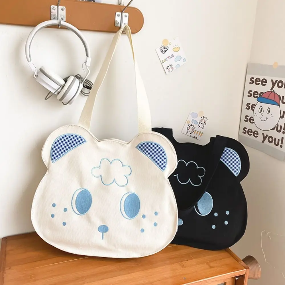 

Trendy Bear Shoulder Bag Cute Casual Cartoon Tote Handbags Large Capacity Household Cosmetic Storage Organizer Travel