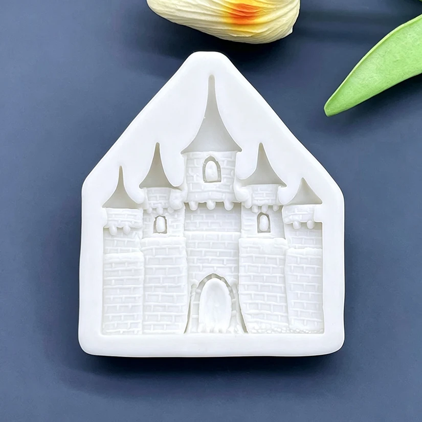 Schloss-Silikonform für Zuckerguss, Harzwerkzeuge, Cupcake-Backform, Fondant-Kuchendekorationswerkzeuge – Detail 7