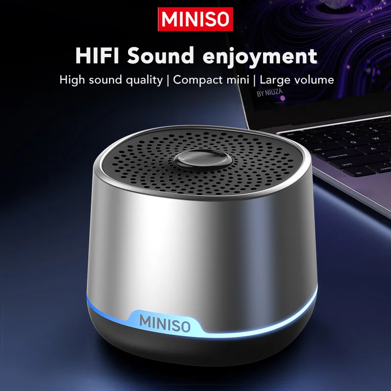 MINISO Portable Bluetooth Speaker Wireless Stereo Sound Box Lossless HiFi Bass Hands-free Call Mini Desktop Loudspeaker M100