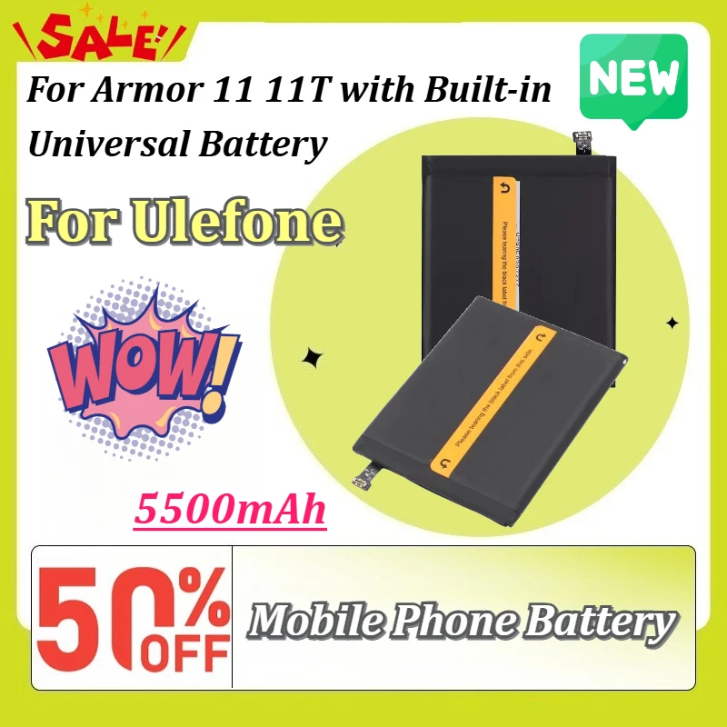 

Newly Upgraded 5500mAh Mobile Phone Battery for Ulefone Armor 11 11T with Built-in Universal Battery Rechargeable Battery