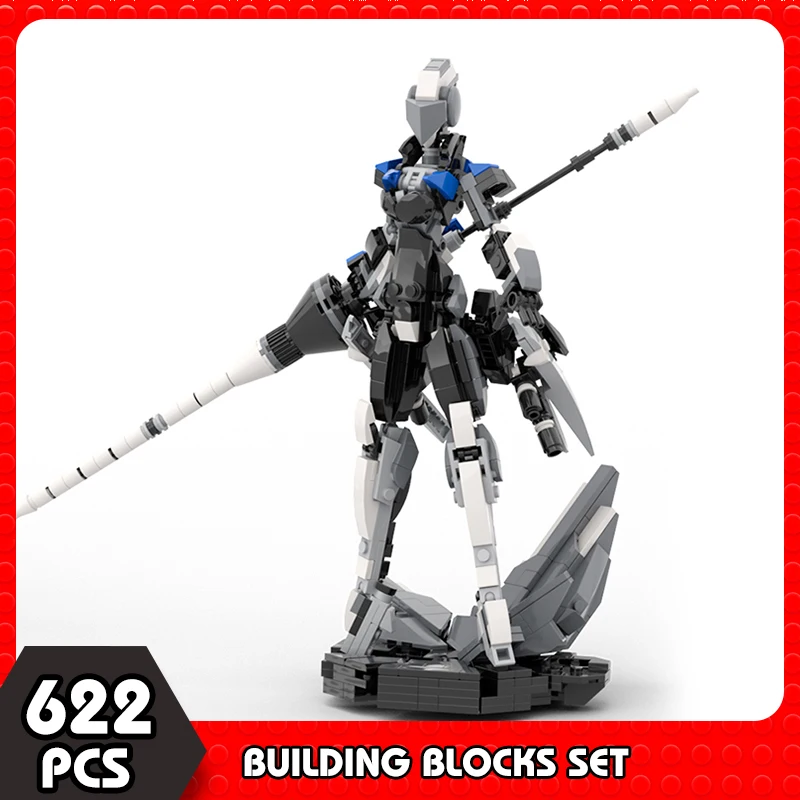 

MOC The Female Lancer Valkyrie Mech Mars Female Robot Building Blocks Sci-Fi Futuristic Armored Action Figure Bricks Model Toys