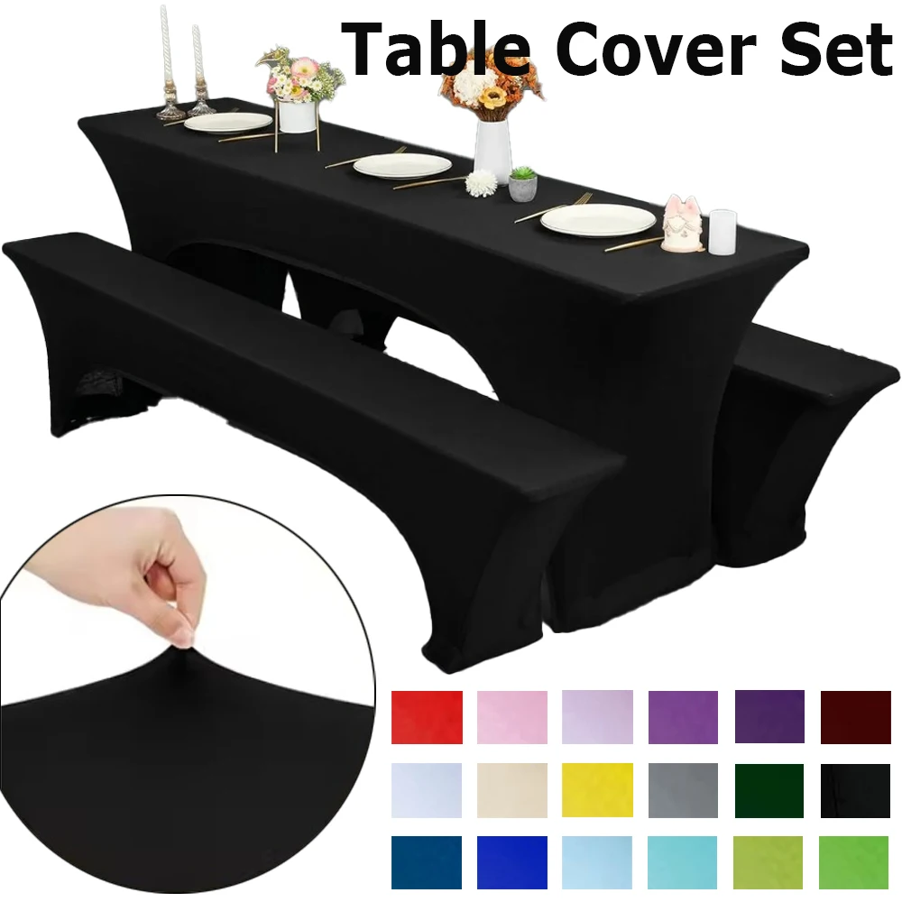 

Spandex Table and Chair Cover Universal Fitted Stretch Tablecloth Rectangular Table Cloth Protector for Outdoor Birthday Wedding