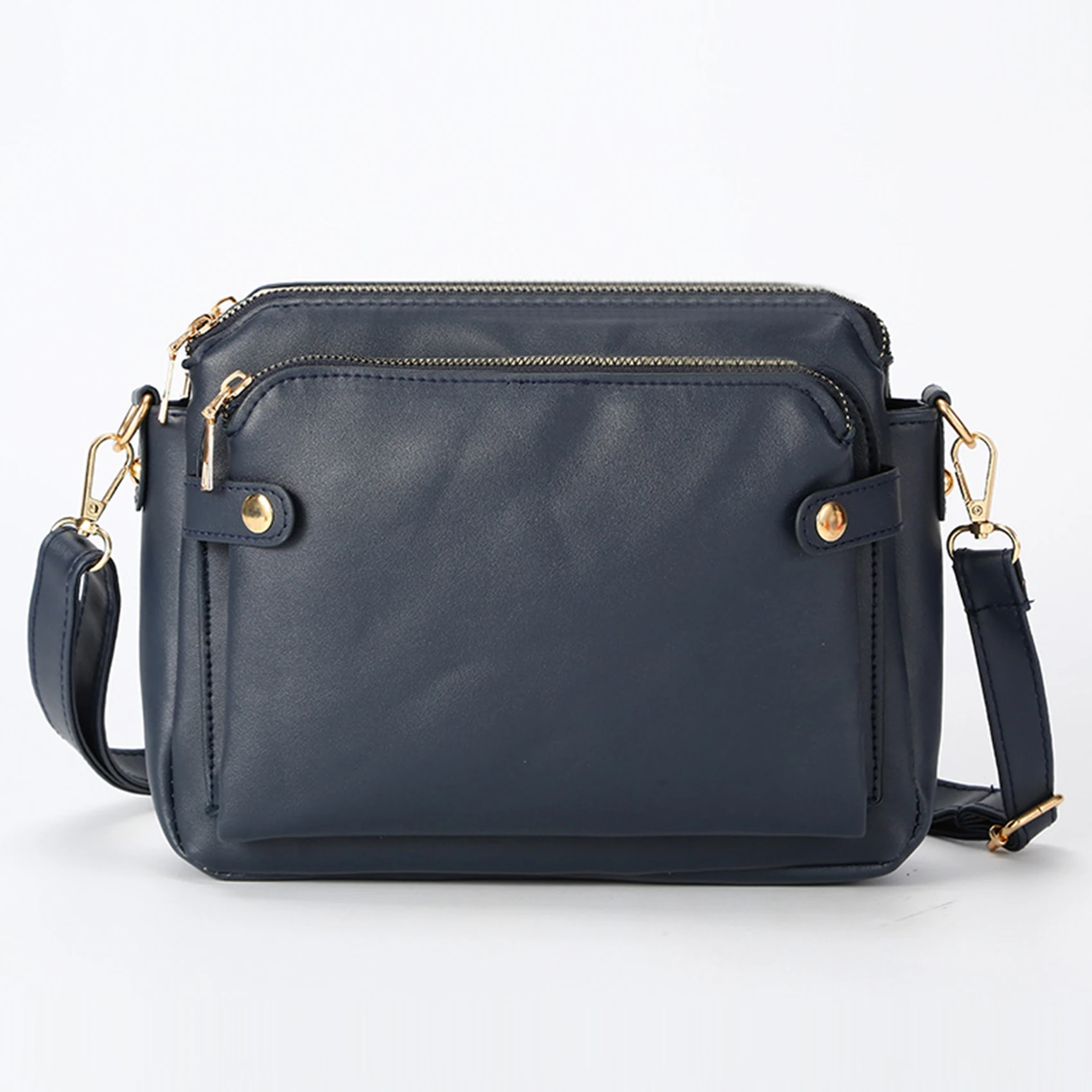 Women Shoulder Bag New Portable Casual Simple Elegant Multifunctional Satchel Bags Vintage Three Layer PU Leather Crossbody Bag