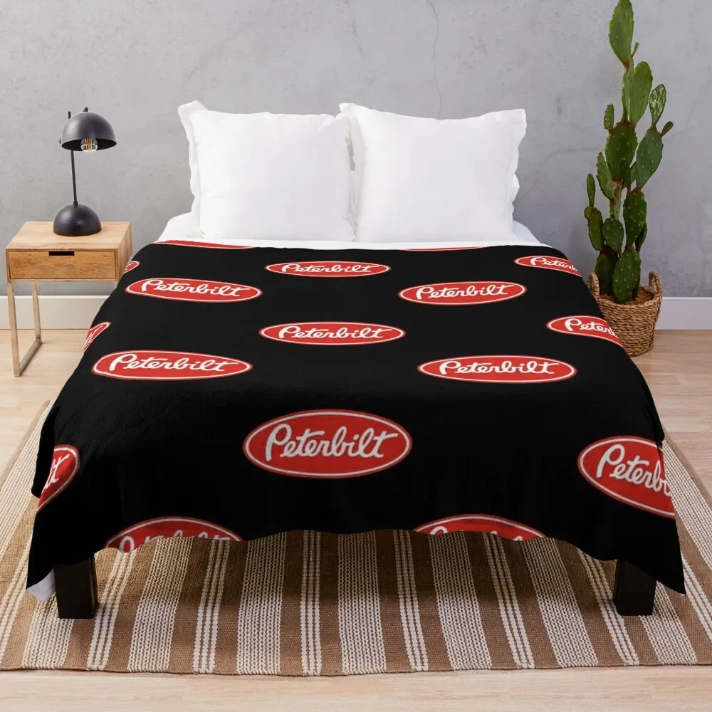 Peterbilt Truck Logo Redwhite Essential T-Shirt Throw Blanket Soft Winter beds warm for winter Blankets