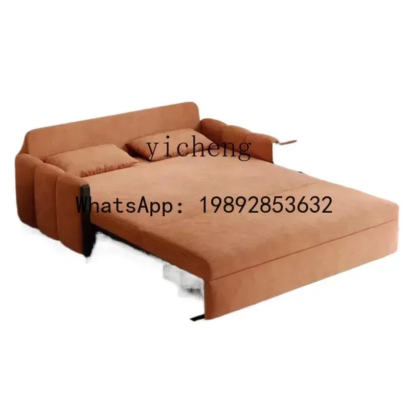 cream wind sofa bed dual-purpose multi-function foldable disassembly and washing living room balcony folding bed