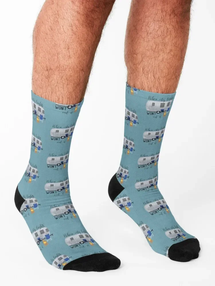 Chaussettes de sport et de loisirs pour hommes et femmes, quand les lumières de la ville ne le coupent pas, chaussettes Airstream, course à pied, football