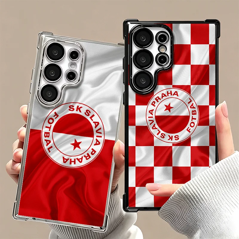 Sk Slavia Praha Czech Republic Soft Phone Case For Samsung Galaxy S26 Ultra S25 Edge S24 FE S23 Plus S22 S21 + S20 Plating Anti-