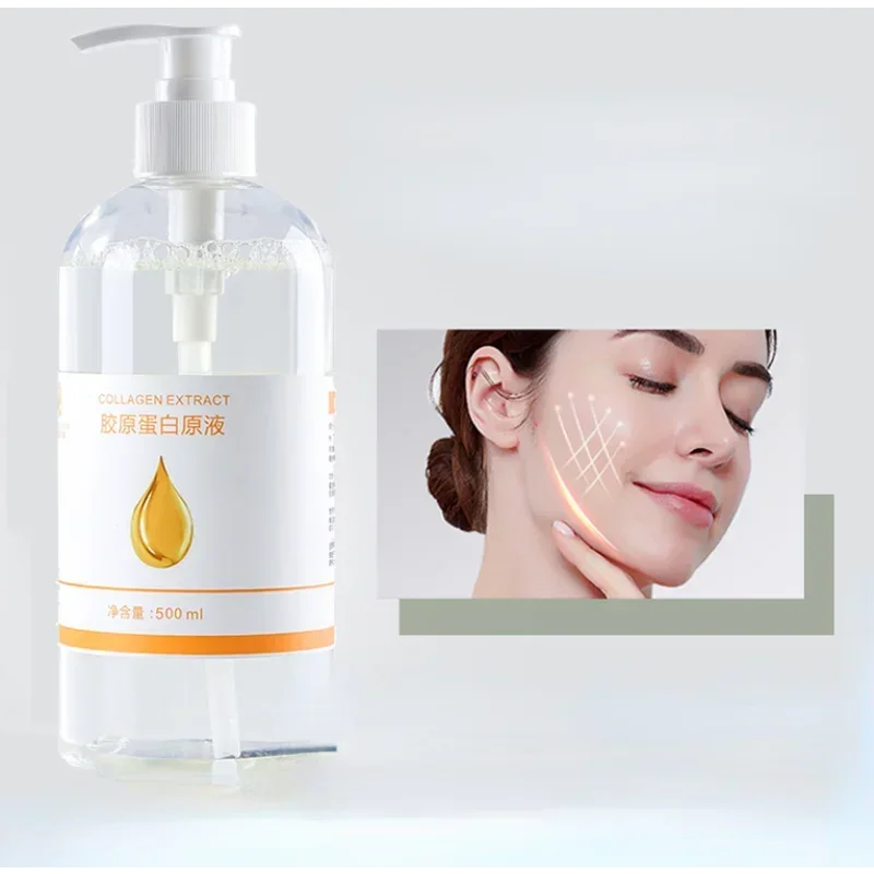 Collagen Serum 500ml Fade Fine Lines Lifting Firming Anti-wrinkles Moisturizing Hydration Anti-aging Improves Rough Skin Care