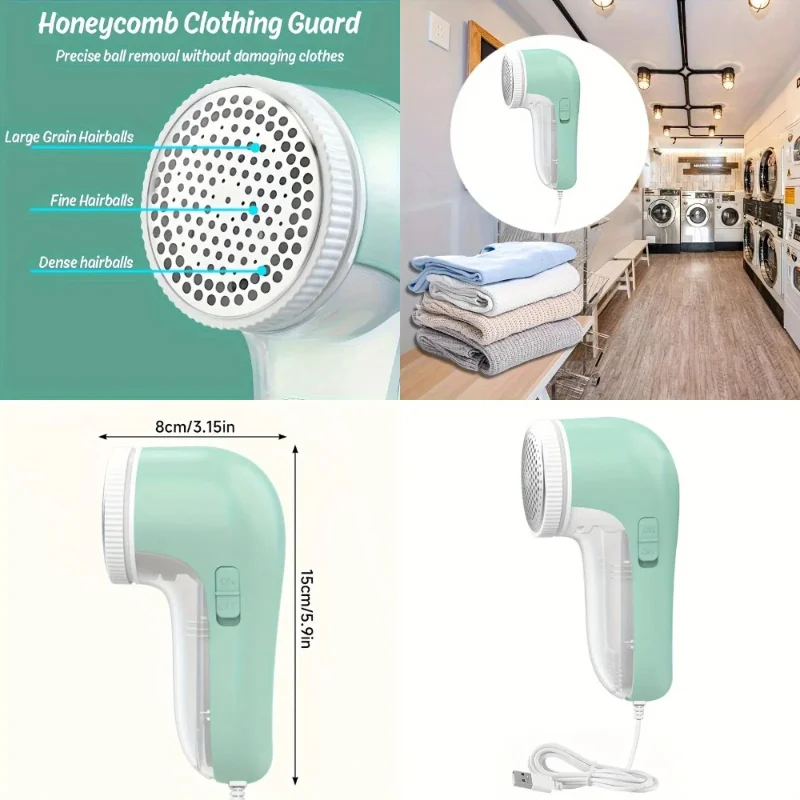 قم بترقية خزانة الملابس الخاصة بك باستخدام ماكينة حلاقة الأقمشة القابلة لإعادة الشحن عبر USB - مزيل الوبر والبيلينغ ذو 3 شفرات للملابس والسترات والبطانيات والأريكة
