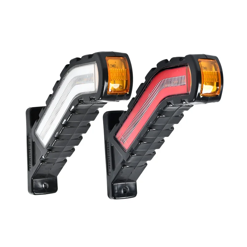 2PCS 12V 24V LED Side Marker Lights Warning Tail Light Auto Car External Lights Trailer Truck Lorry Yellow Orange White Red