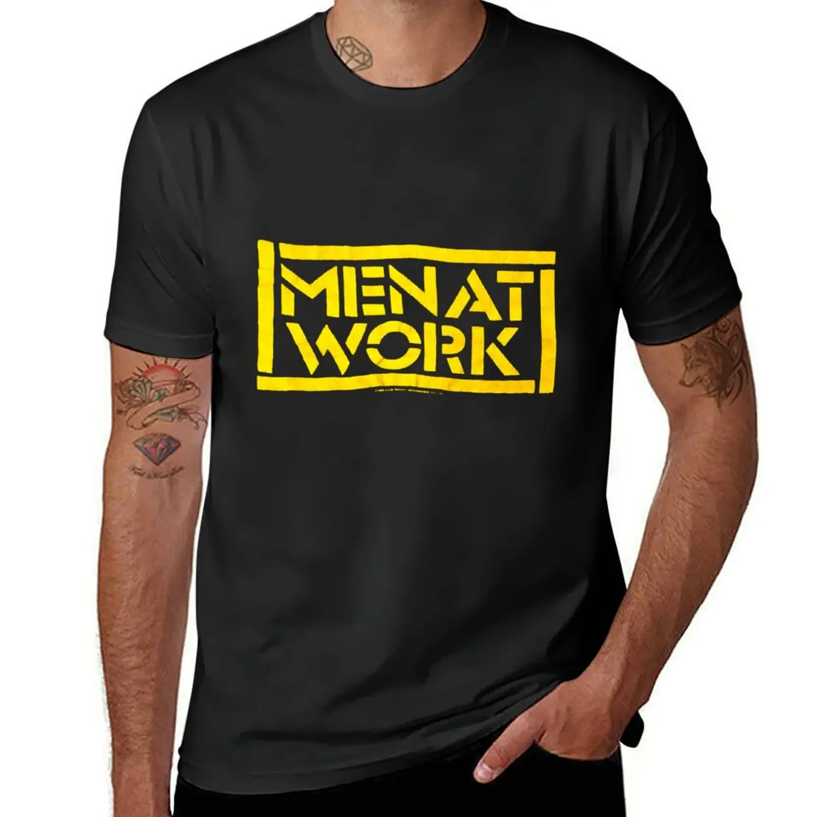 Men At Work T-Shirt plus size tops essential t shirt clothes for men