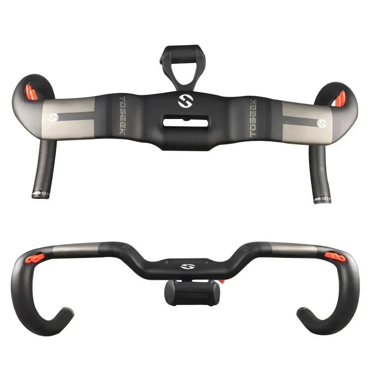 TOSEEK new full carbon fiber road bike handlebar bent bar bicycle handlebar with cable holder31.8*400/420/440mm bike parts