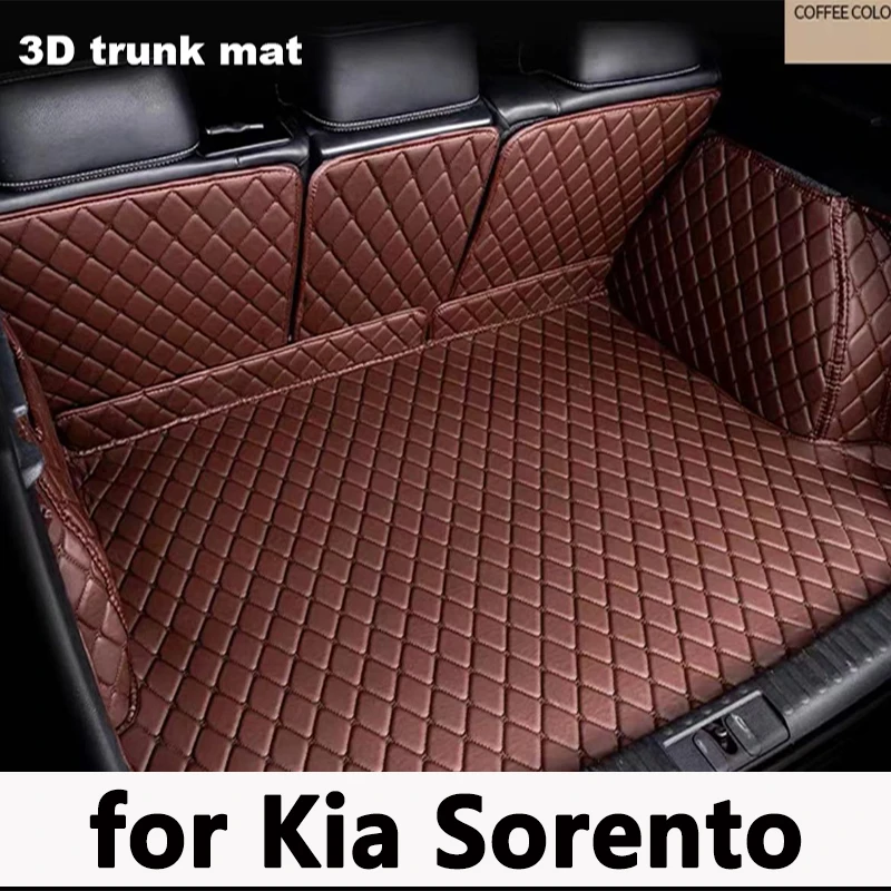 

Универсальные автомобильные коврики для багажника Kia Sorento Gia Sorento MQ4 2021 2022 2023, 7 сидений, кожаный коврик, поднос, ковер, грязь, автомобильные аксессуары