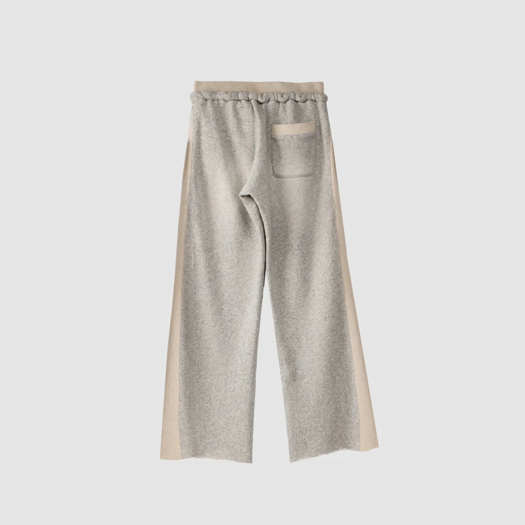 Women's Color Block Wide Leg Sweatpants | Drawstring Ruffle Waist Pocketed Frayed Hem Casual Pants