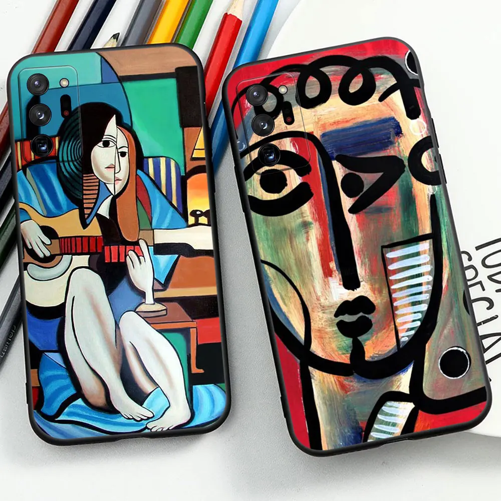 P-Picasso Abstract Art Painting Case For Samsung Note 20 10 Ultra Plus Lite M54 M53 M51 M33 M32 M30 M30S M23 M20 M14 A24 Cover