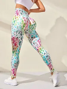 Новые спортивные брюки с 3D принтом Tie Dye, женские леггинсы для фитнеса с высокой талией и эффектом пуш-ап, одежда для спортзала, трико для тренировок