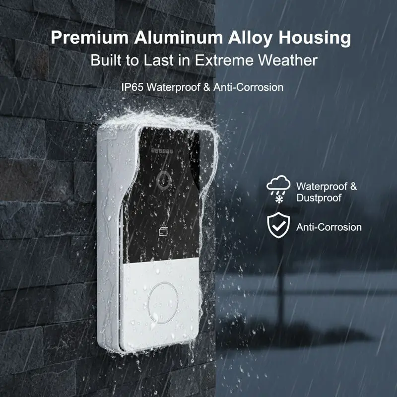 Tuya Smart Video Doorbell Outdoor Unit Face Palm Recognition 1080P HD IP65 Waterproof PoE/Wi-Fi Wired Intercom Station