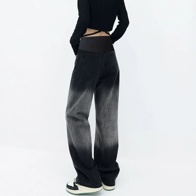 

New Pregnant Women Clothing Denim Maternity Long Jeans Loose Straight Belly Pants For Pregnant Women Casual