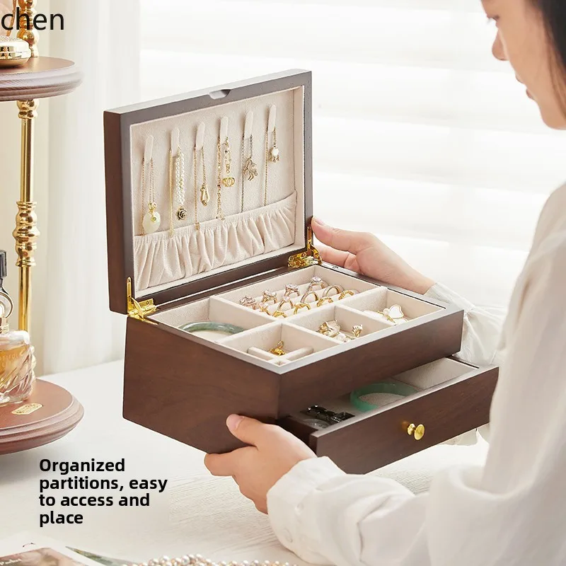 DSA Large Capacity Jewelry Storage Box High-end Delicate Antioxidant Drawer Necklace Earrings Jewelry Box
