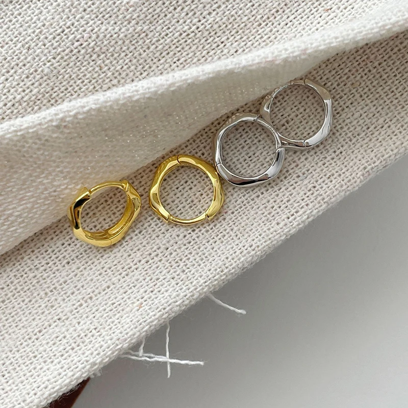 ANENJERY Gold Silber Farbe Kreisförmige Ohrringe für Frauen Männer Einfache Persönlichkeit Mode Täglichen Schmuck Geschenke Großhandel