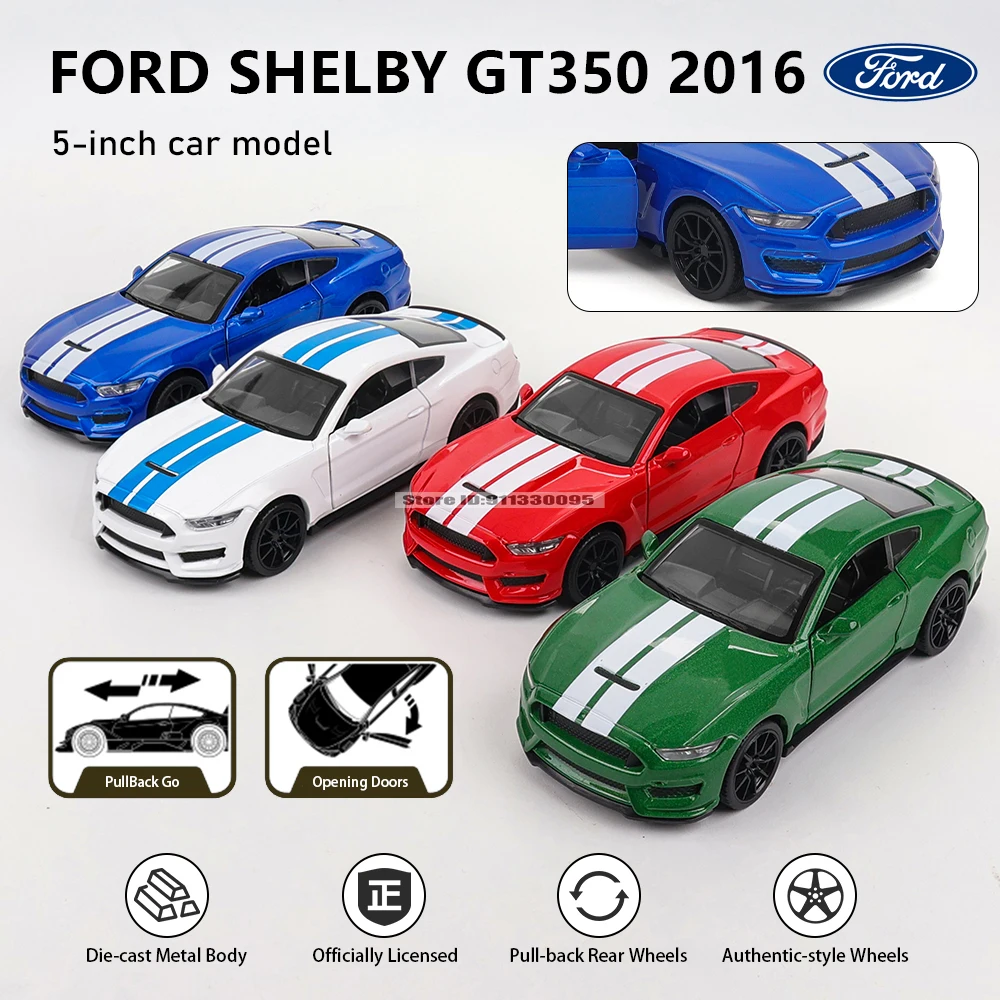 MSZ 5-inch alloy car model 2016 Ford Shelby GT350 rebound function static model alloy die-casting car model collection gift toy