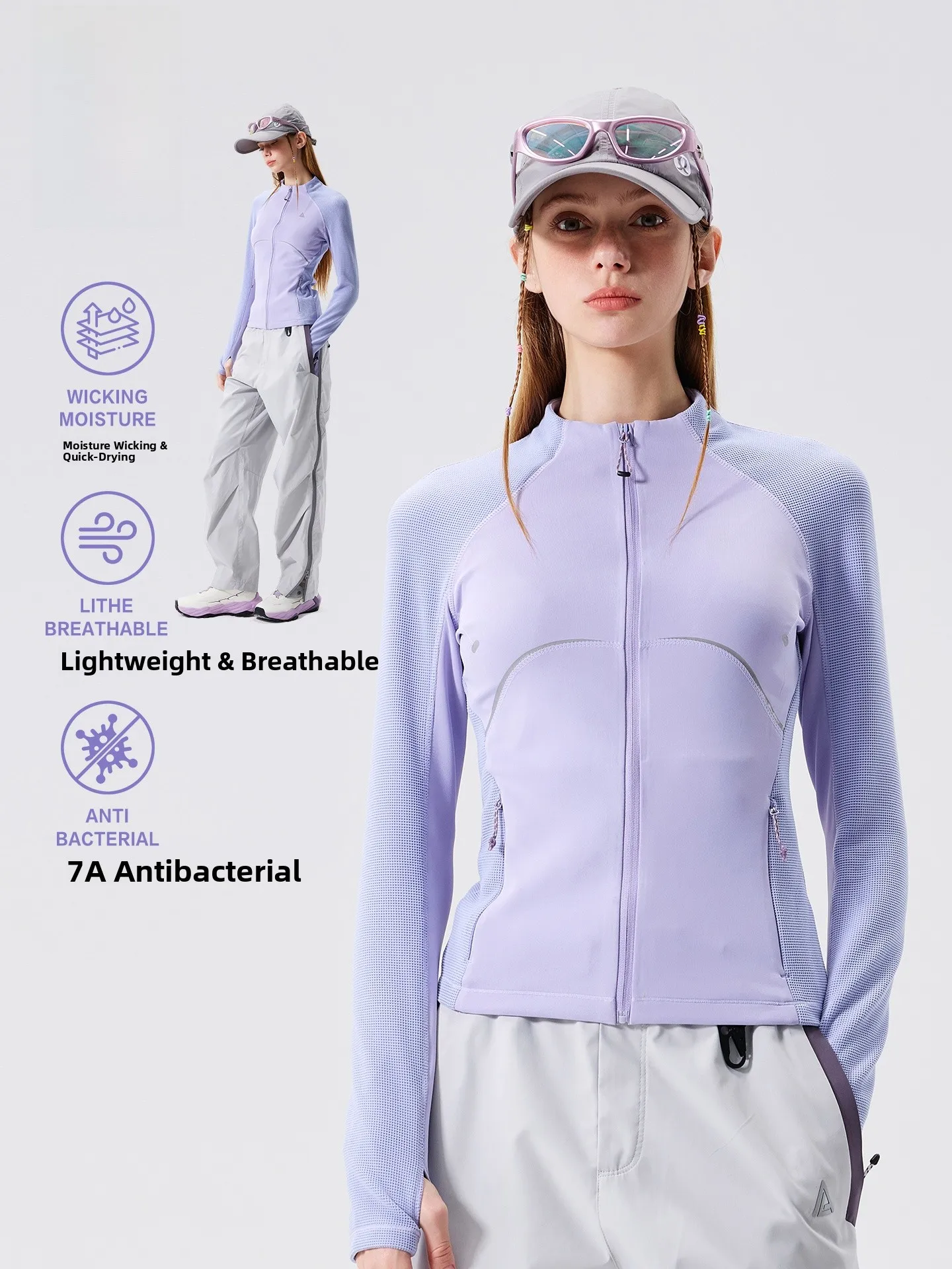 

LAZY DAY Trendy Outdoor Long Sve T-irt Women's Spor Tight Fit Hiking Clothing Qui Dry Breathable Polyester Fabric