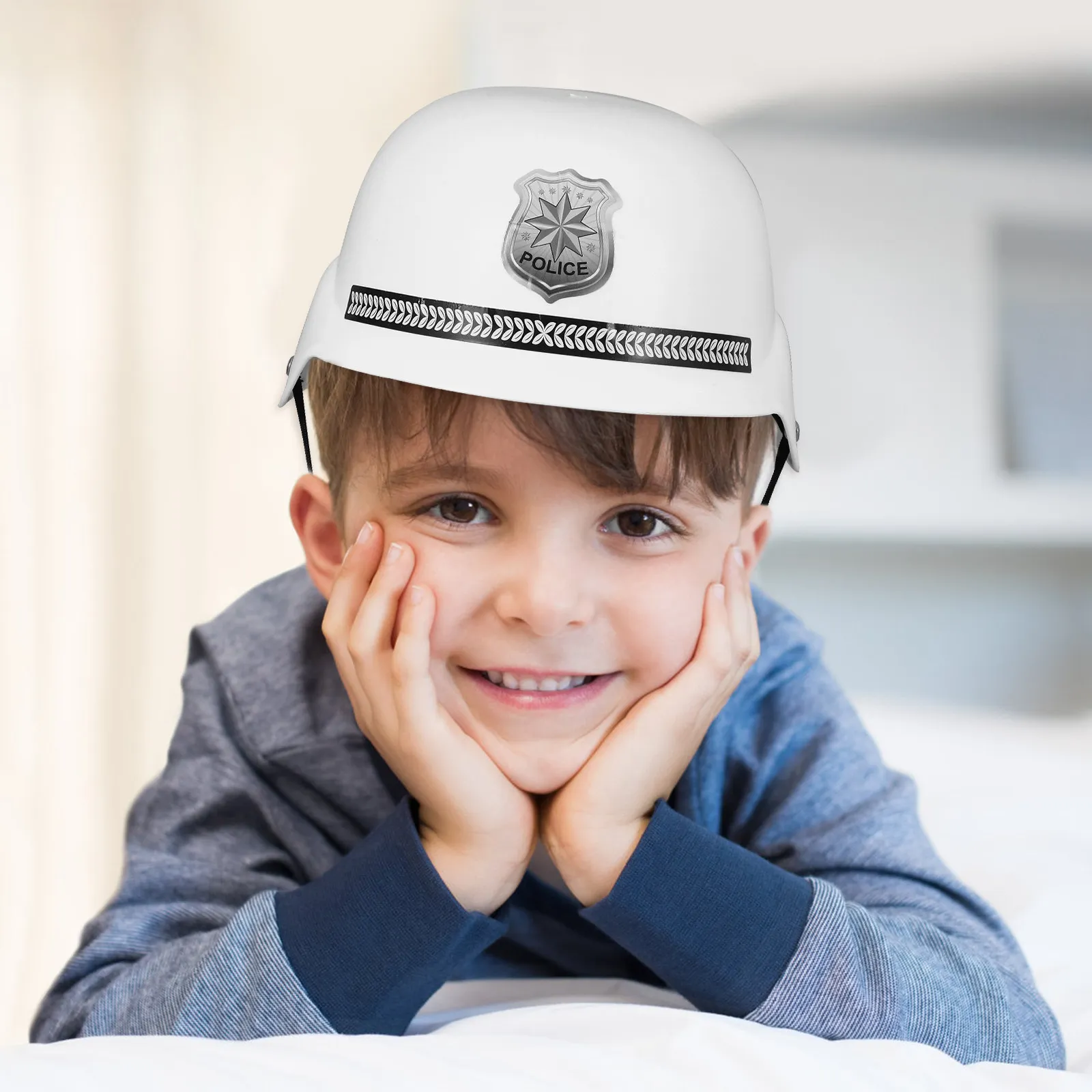 Dziecięcy strój policjanta, akcesorium do odgrywania ról na Halloween, karnawał, przedstawienie teatralne, dekoracyjna czapka do cosplayu