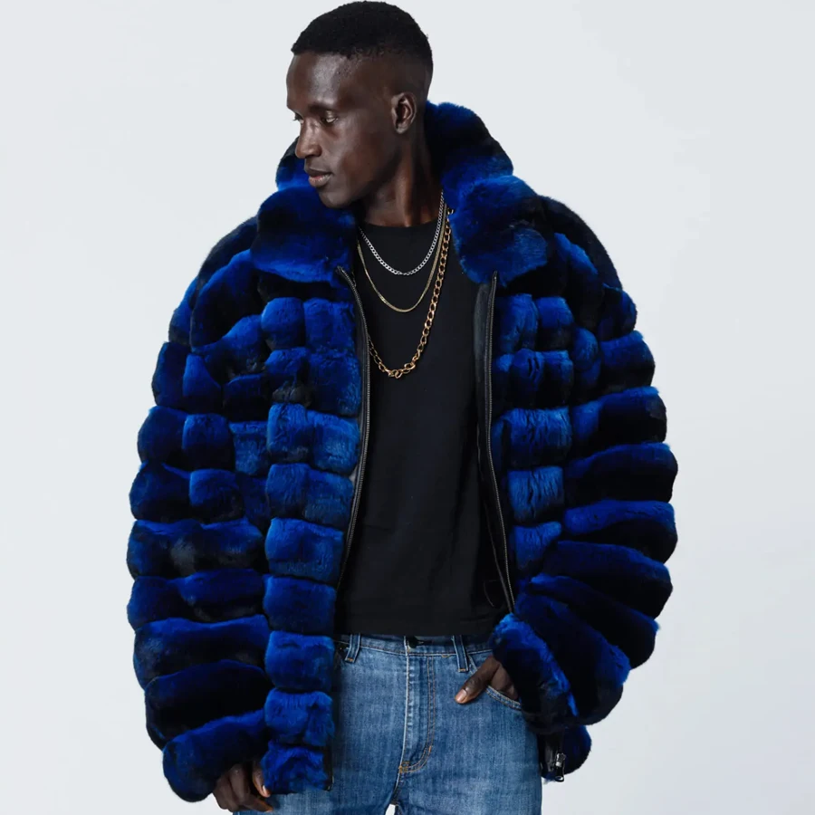 Winter Jacket Rabbit Fur Coat Mens Rex Rabbit Coat Full Skin Bomber Jacket High Quality Clothes