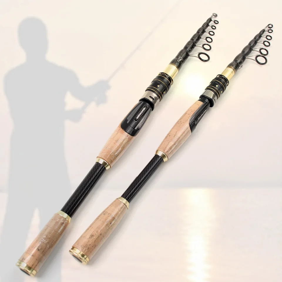 

5cm Retractable High Carbon Fishing Rod, M Power Medium Fast Action Travel Pole for Saltwater Lake Stream