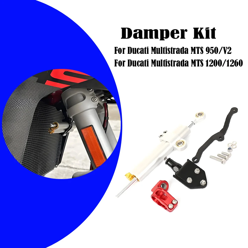 

For Ducati Multistrada MTS 950 1200 1260 V2 New Damper Shock Absorber Stabilizer Steering Dampers Bracket