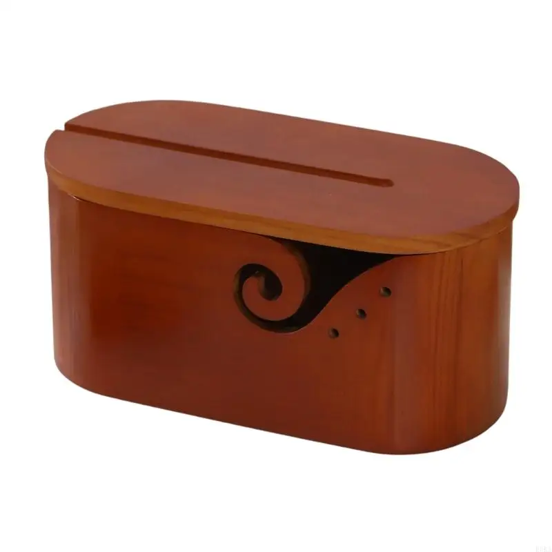 

Oval Yarn Bowl with Lid and Holes Knitting Wool Organiser Box Yarn Dispenser Bowl for Crocheting Knitting