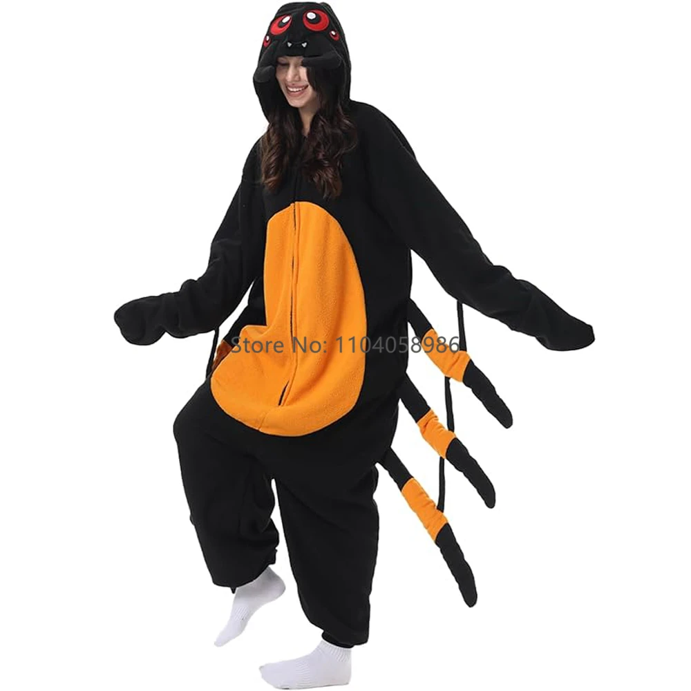 Animal Kigurumi Costume Halloween Onesie Spider For Women Men Adult Pyjamas Cartoon Pajama Cosplay Party Homewear Christmas