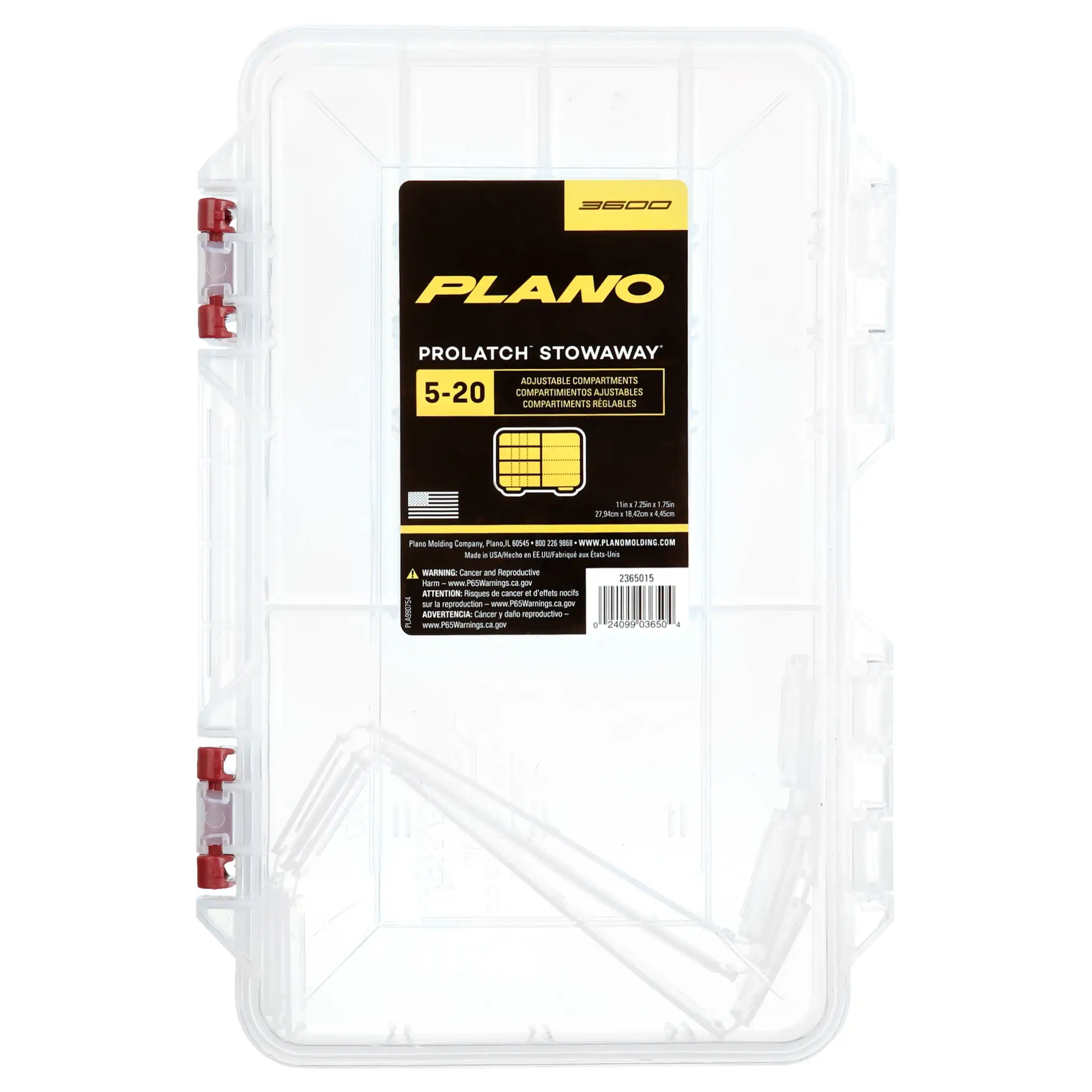 

Medium Pro-Latch Fishing Tackle Box with 4 Trays, 21 Compartments