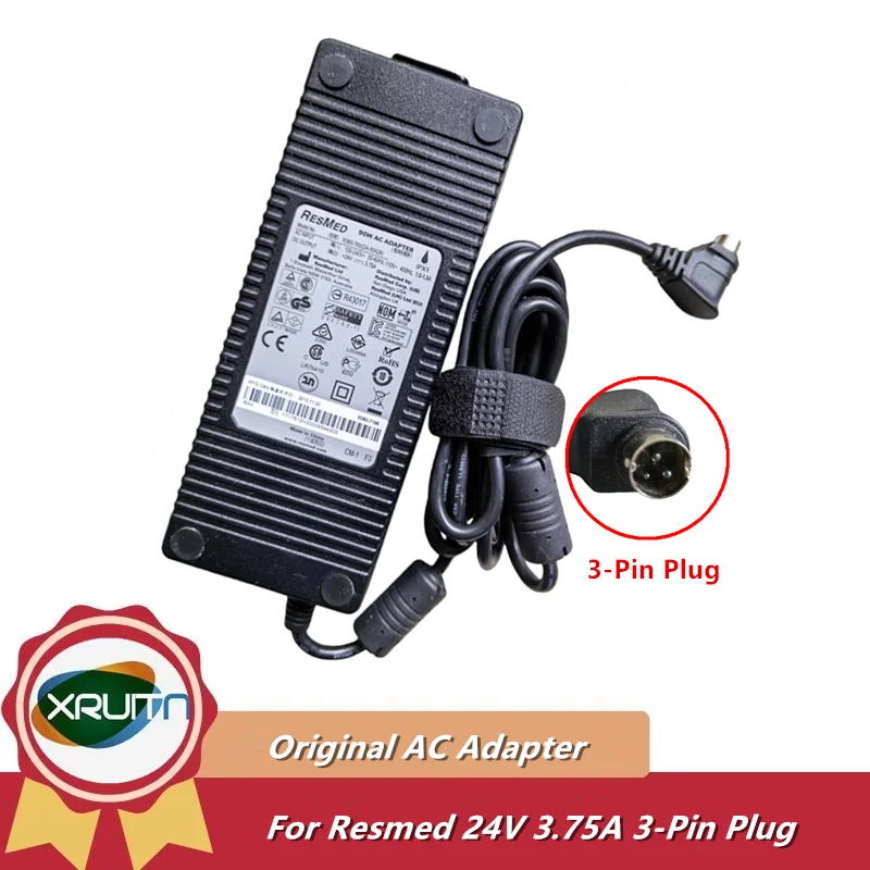 

New Original 24V 3.75A 90W 3-PIN R360-760 DA-90A24 Power Supply AC Adapter For RESMED 369102 CPAP S9 IP21 IP22 AIR SENSE Charger