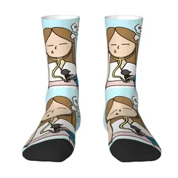 Cute Printing Enfermera En Apuros Doctor Nurse Medical Socks for Women Men Stretchy Summer Autumn Winter Crew Socks