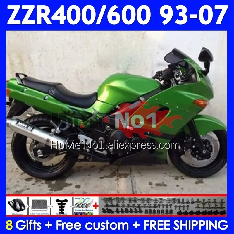 ZZR-400 For KAWASAKI NINJA ZZR 400 1993 1994 1995 Green hot 1996 1997 1998 238No.87 ZZR400 99 00 01 02 03 04 05 06 07 Fairing