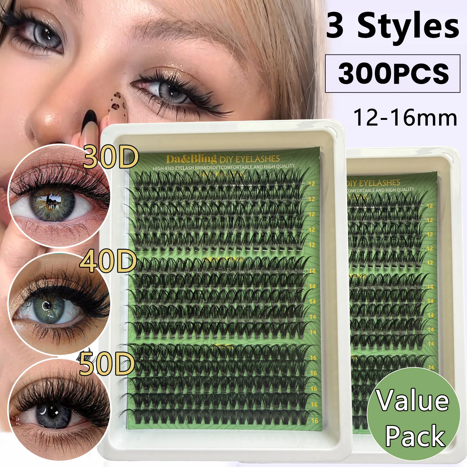 Eyelashes 300 Pcs C…