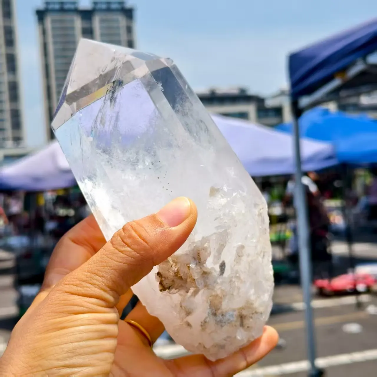 

Natural White Crystal Staff, Rough Quartz, Energy Pyramid, Home Office Decoration, Demagnetization, Meditation
