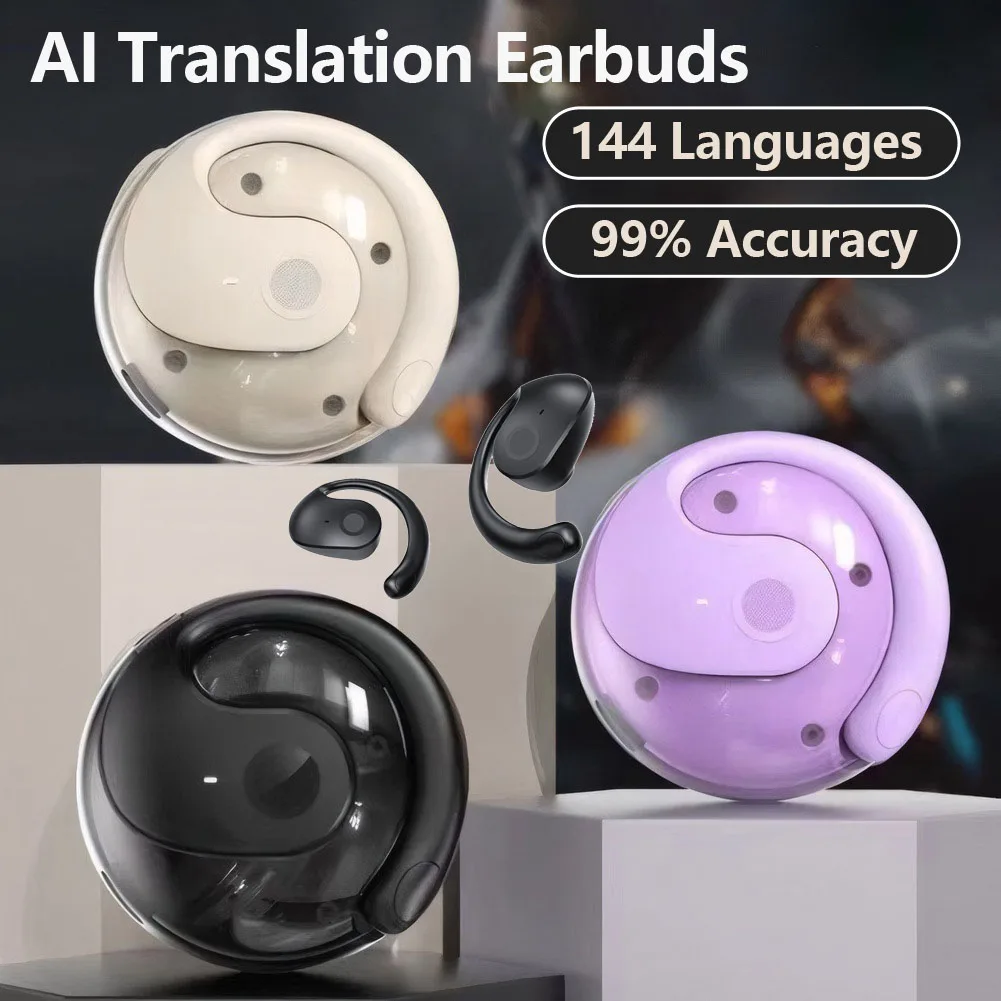 Intelligence BT AI Real-time Language Translation Earphones 99% Accuracy 144 Languages Translator Earbuds Smart Voice Translator