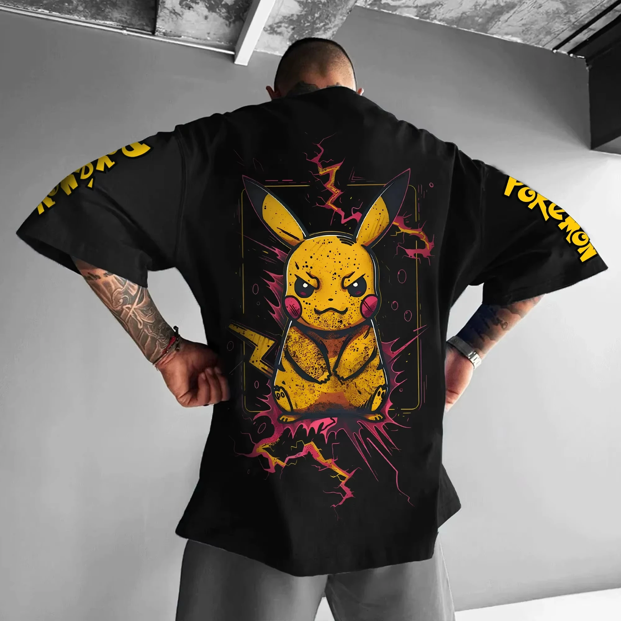 

Футболка с принтом Pokémon Animation Derivatives, мужская и женская футболка с принтом Пикачу, лето 2022, свободный хлопковый уличный трендовый брендовый топ