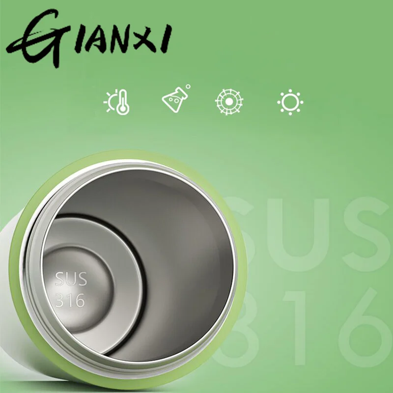 GIANXI كذاب القش كوب قارورة عازلة الفولاذ المقاوم للصدأ Termos زجاجة ماء بسيطة Ins نمط المحمولة أكواب معزولة درينكوير #3