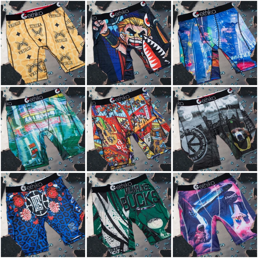 

ETHIKA 1 шт. сексуальное мужское нижнее белье боксеры мужские трусы для плавания плюс размер S-3XL мужские трусы с принтом дышащие мужские трусы-боксеры