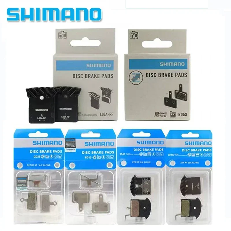 Shimano MTB bicicleta resina Metal freio Pad, B01S, B05S, J02A, J04C, BR-M987, M985, M785, M675, M666, M615, M575, M525, M495, M465, M395, M355