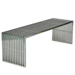 Simple Modern Stainless Steel Light Luxury Adult Park Bench Home Outdoor