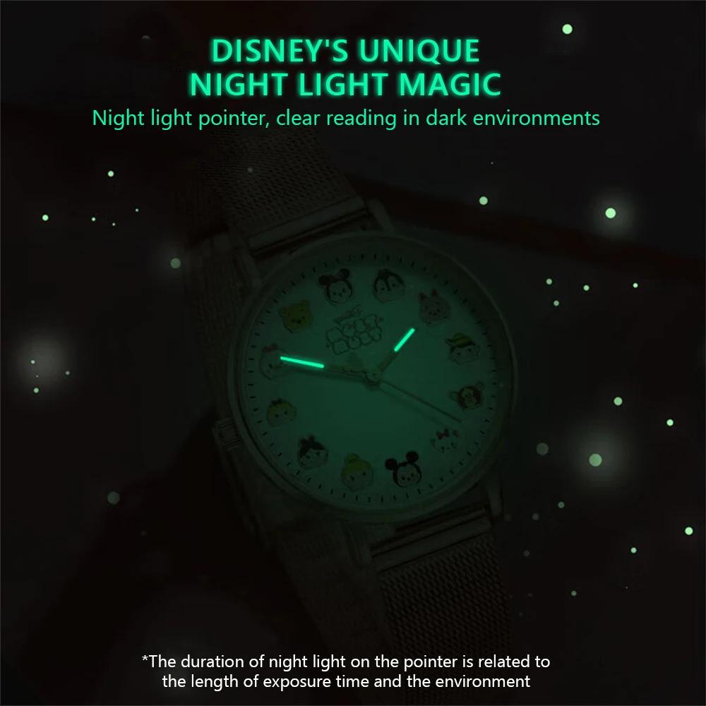 Disney Watch Women\'S Fashion Quartz Watch Luminous Waterproof  Watch Leisure Watch Quartz Wrist Watch For Female Reloj De Mujer