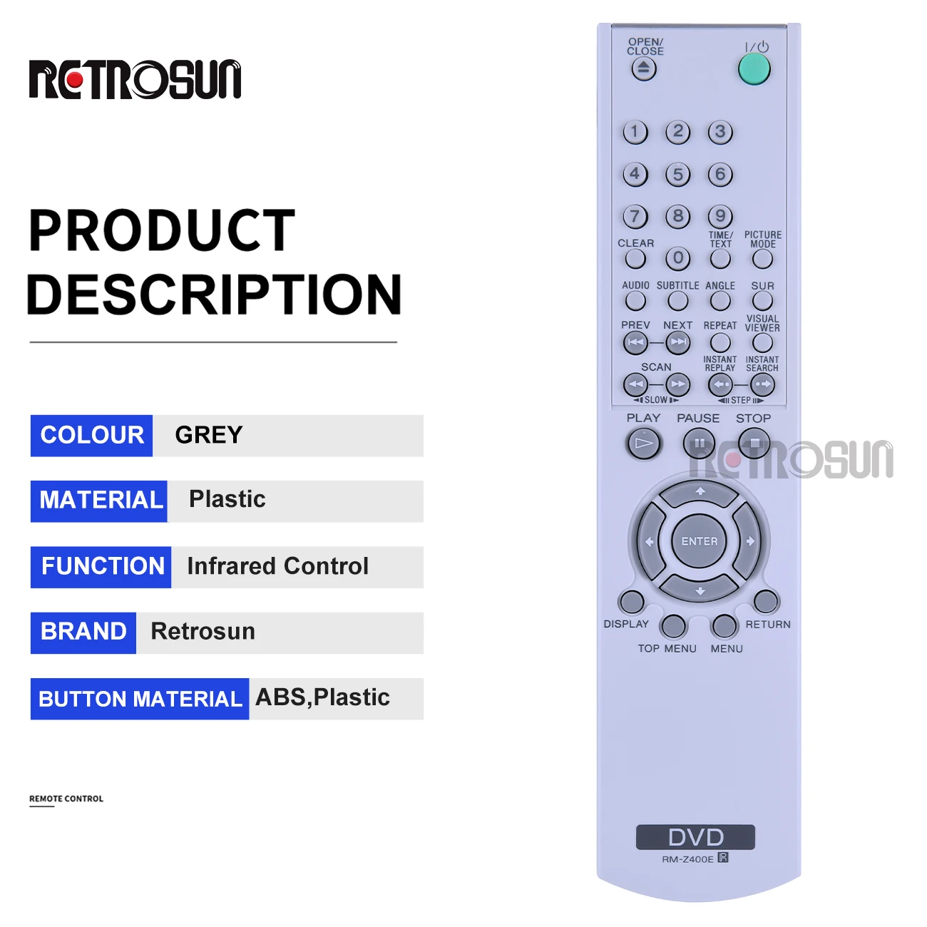 Mando a distancia para reproductor de DVD Aiwa XD-AX10, RM-Z400A, RM-Z400E, nuevo