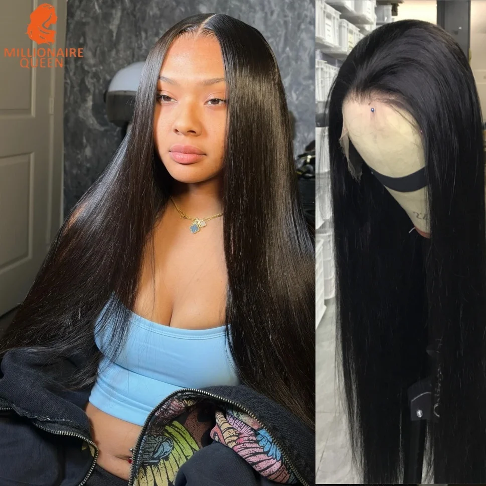 

Millionaire Queen Glueless Wig 13x4 13x6 Real HD Lace Frontal Wigs 100% Human hair Straight 5x5 HD Closure Pre Plucked Remy Wig